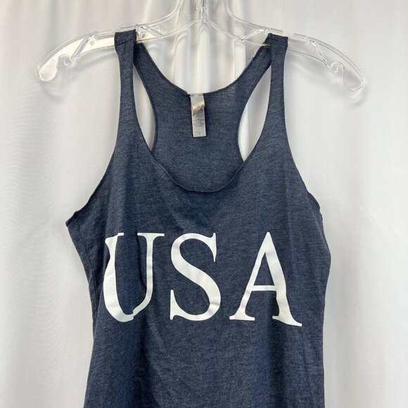 Next Level Apparel Women’s USA Scoop Neck Tank Top Blue Gray Size Small - Picture 2 of 8